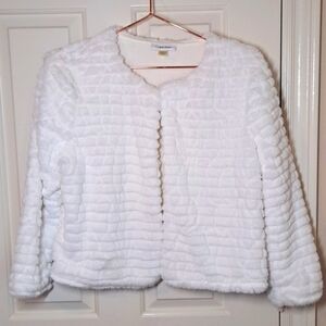Calvin Klein Cropped Faux Fur Jacket Medium